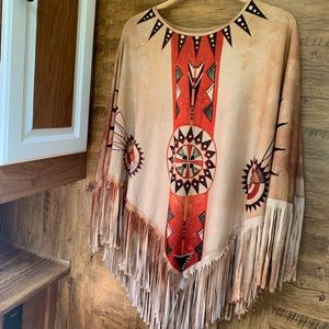 Tribal style poncho